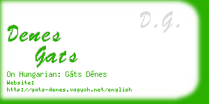 denes gats business card